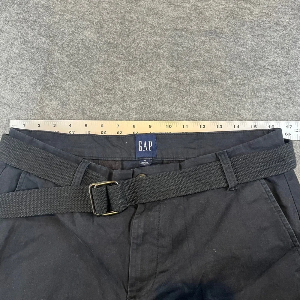 Gap Men Chino Shorts‎ Black Casual Preppy 32 With Belt